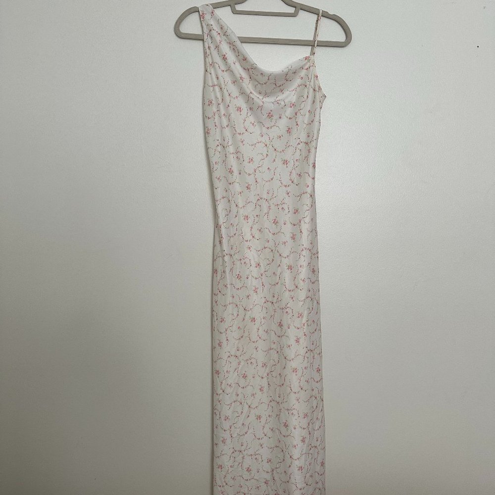 Frankies Bikinis white floral maxi dress size S
